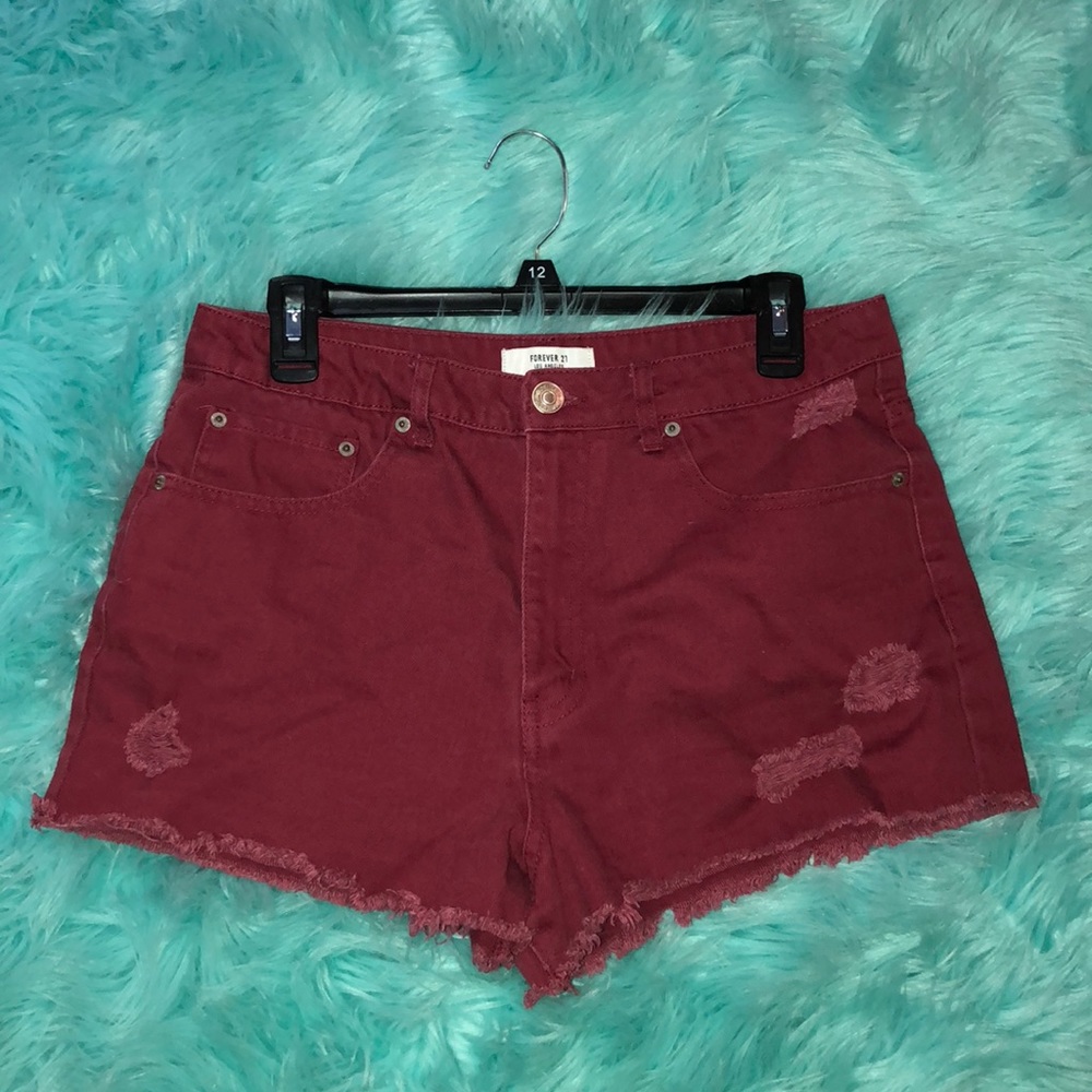 maroon shorts